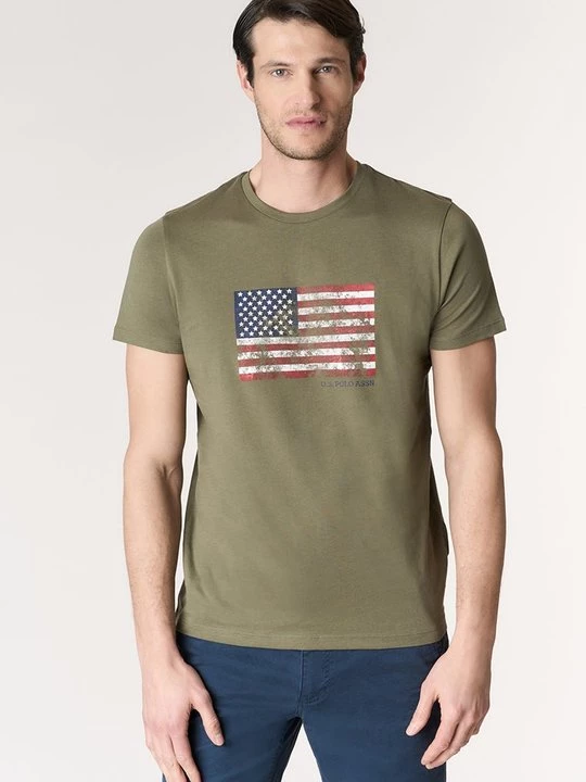 Foto van product T-shirt print U.S. POLO ASSN. donkergroen