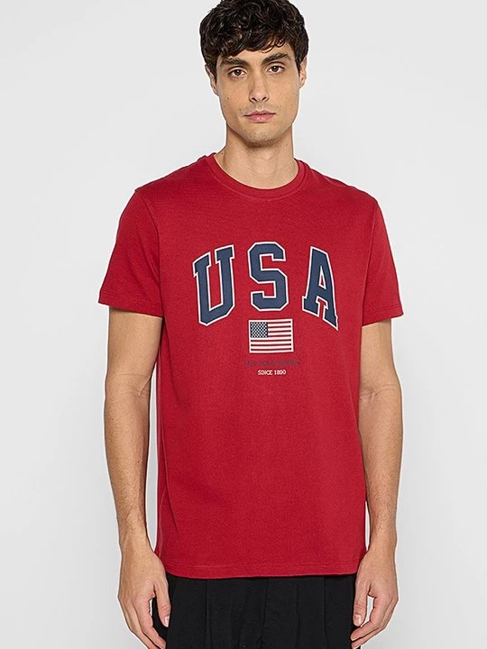 Foto van product T-shirt print U.S. POLO ASSN. rood