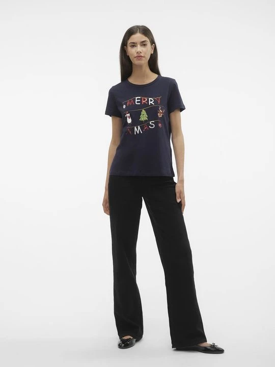 Foto van product T-shirt print Vero Moda donkerblauw