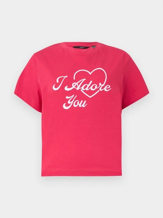 Foto van product T-shirt print Vero Moda donkerroze