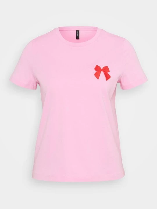 Foto van product T-shirt print Vero Moda donkerroze