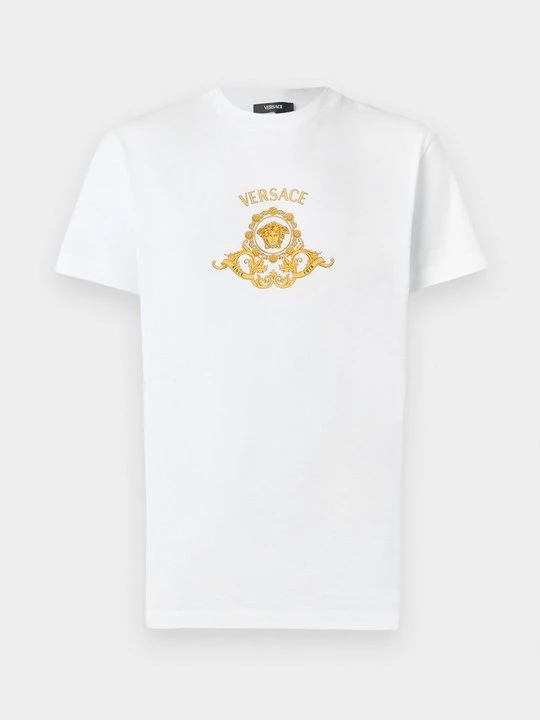 Foto van product T-shirt print Versace crème