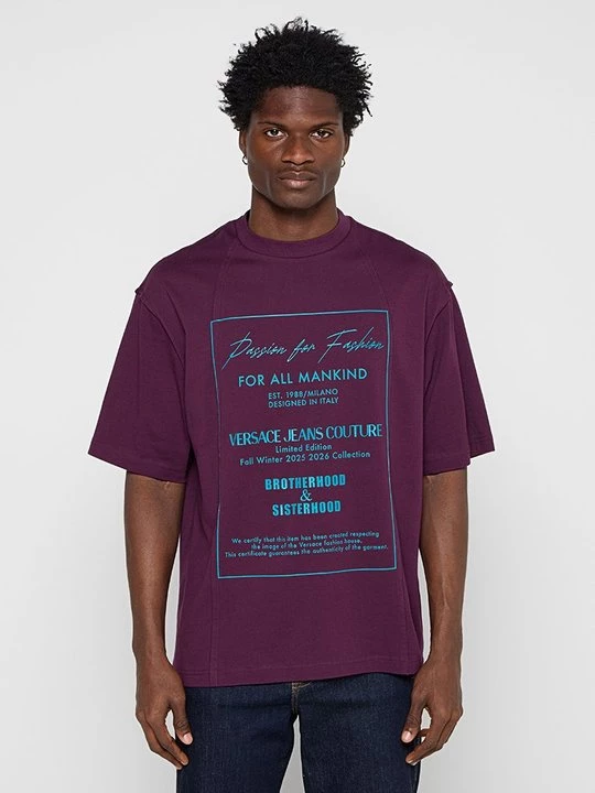 Foto van product T-shirt print Versace Jeans Couture donkerrood