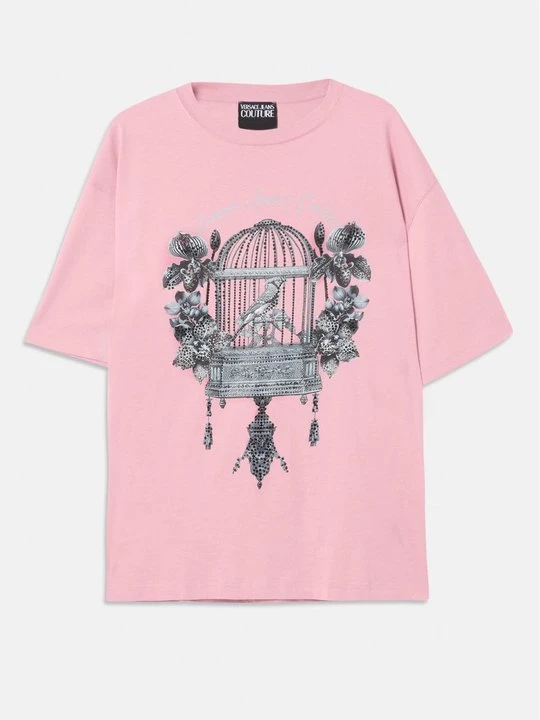 Foto van product T-shirt print Versace Jeans Couture donkerroze