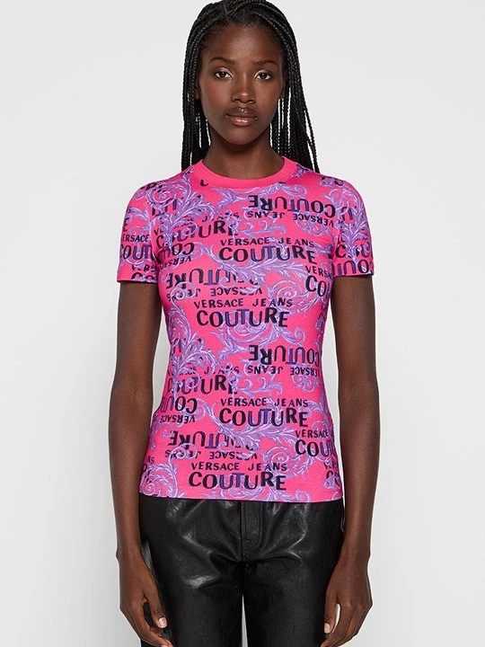 Foto van product T-shirt print Versace Jeans Couture donkerroze