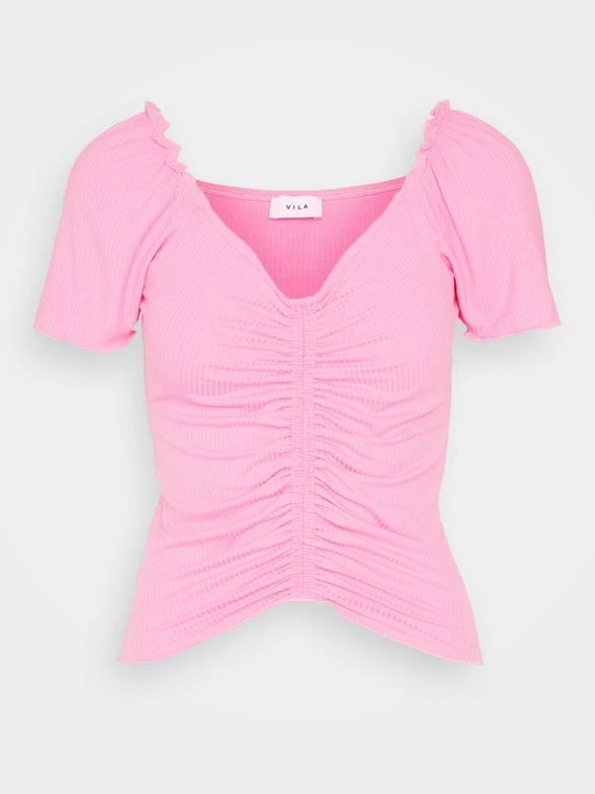 Foto van product T-shirt print Vila donkerroze
