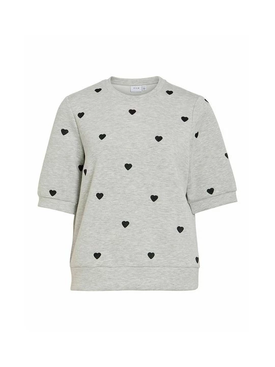 Foto van product T-shirt print Vila lichtgrijs gemêleerd