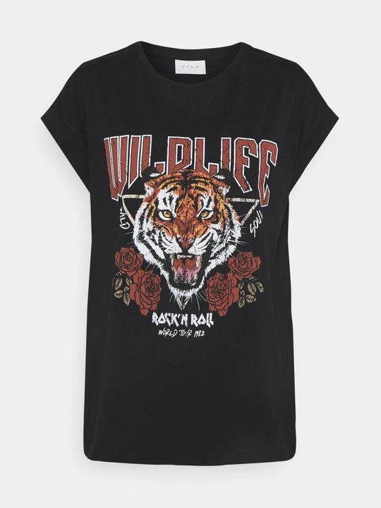 Foto van product T-shirt print Vila zwart