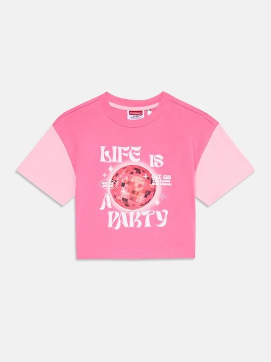 Foto van product T-shirt print VINGINO donkerroze