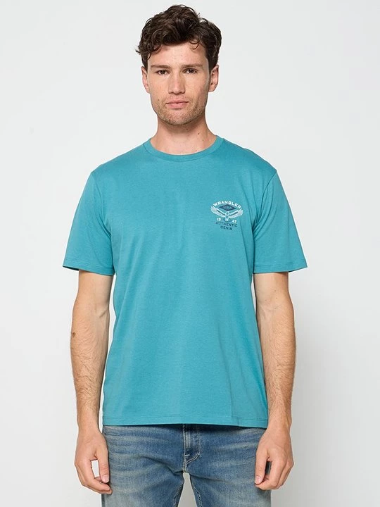 Foto van product T-shirt print Wrangler blauw