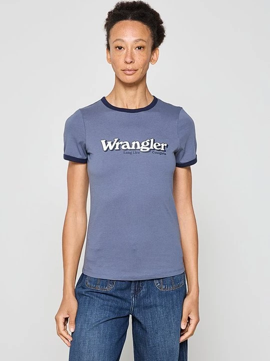 Foto van product T-shirt print Wrangler blauw