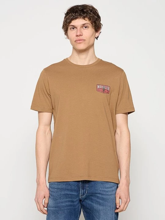 Foto van product T-shirt print Wrangler bruin