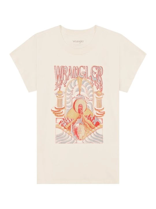 Foto van product T-shirt print Wrangler crème