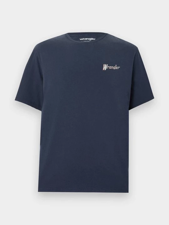 Foto van product T-shirt print Wrangler donkerblauw
