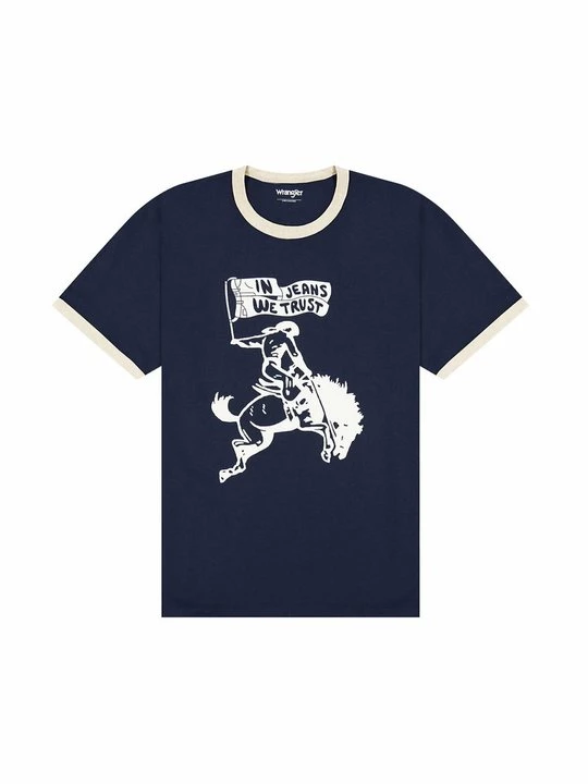 Foto van product T-shirt print Wrangler donkerblauw