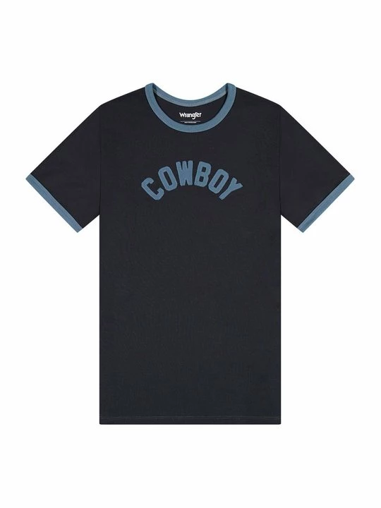 Foto van product T-shirt print Wrangler donkerblauw