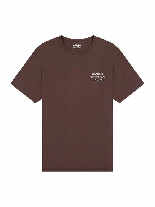 Foto van product T-shirt print Wrangler donkerbruin