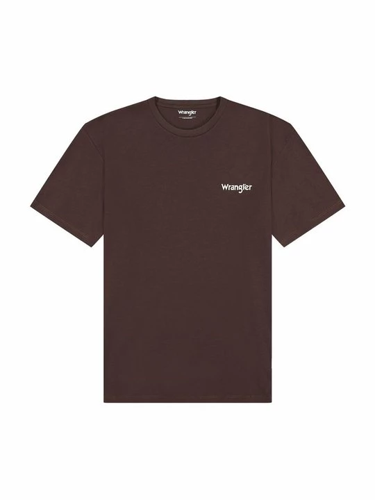Foto van product T-shirt print Wrangler donkerbruin