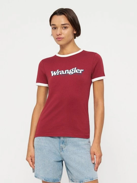 Foto van product T-shirt print Wrangler rood