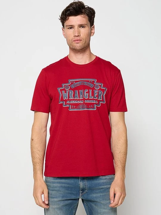 Foto van product T-shirt print Wrangler rood