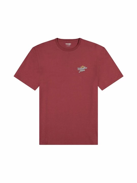 Foto van product T-shirt print Wrangler rood gemêleerd