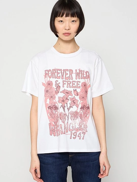 Foto van product T-shirt print Wrangler wit