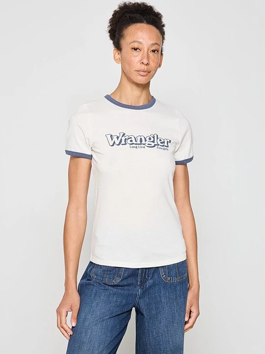Foto van product T-shirt print Wrangler wit