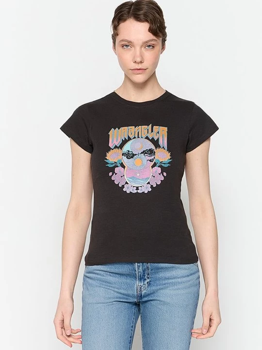 Foto van product T-shirt print Wrangler zwart
