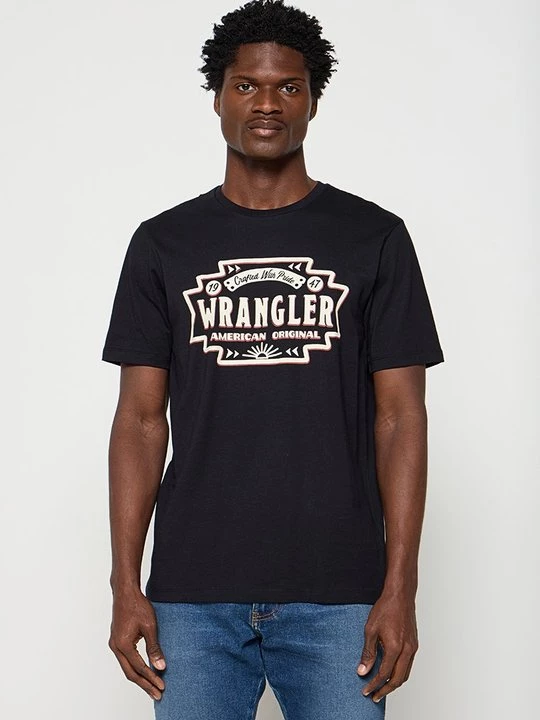 Foto van product T-shirt print Wrangler zwart