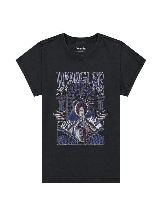 Foto van product T-shirt print Wrangler zwart
