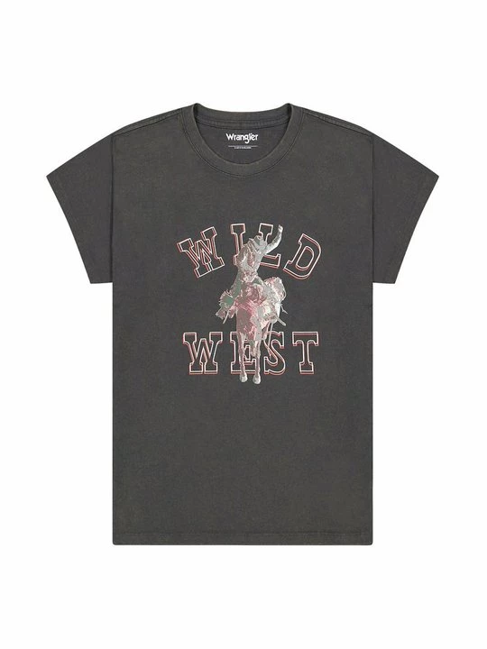 Foto van product T-shirt print Wrangler zwart