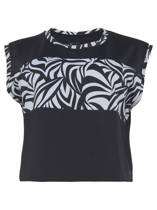 Foto van product T-shirt print YOGA CURVES zwart