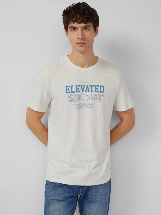 Foto van product T-Shirt Regular Fit met print op de voorkant s.Oliver crème