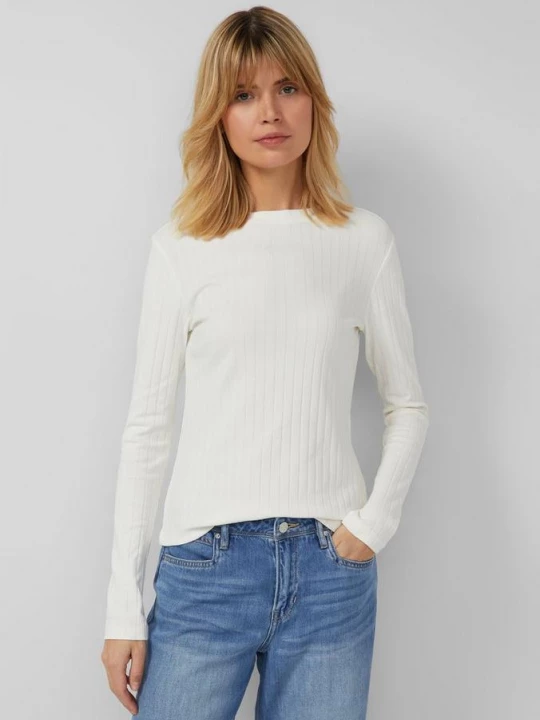 Foto van product T-Shirt Slim Fit met elastische jersey stof s.Oliver crème