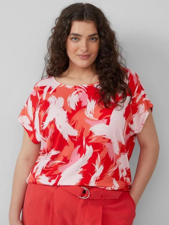 Foto van product T-shirt van een viscosemix in een relaxed fit s.Oliver rood
