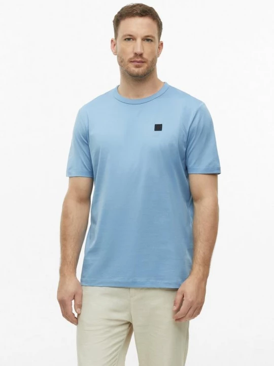 Foto van product T-shirt van fijne jersey met logopatch s.Oliver blauw