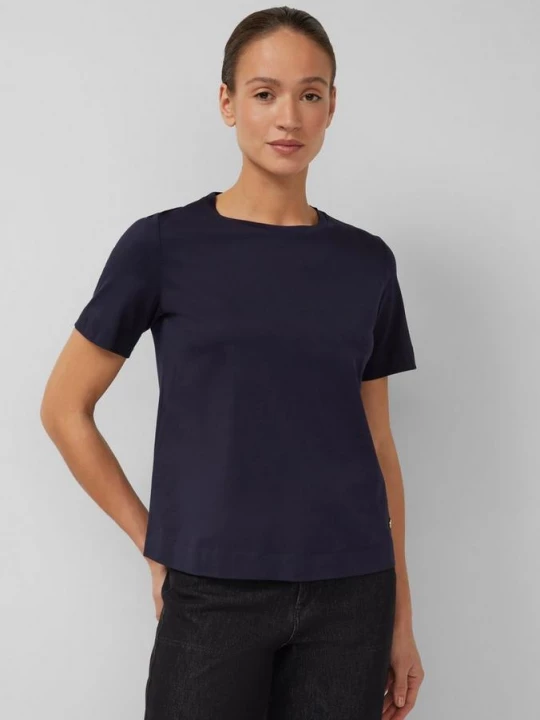 Foto van product T-shirt van gemerceriseerd katoen in een relaxte pasvorm s.Oliver blauw