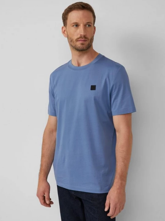 Foto van product T-shirt van gemerceriseerd katoen met logodetails s.Oliver blauw