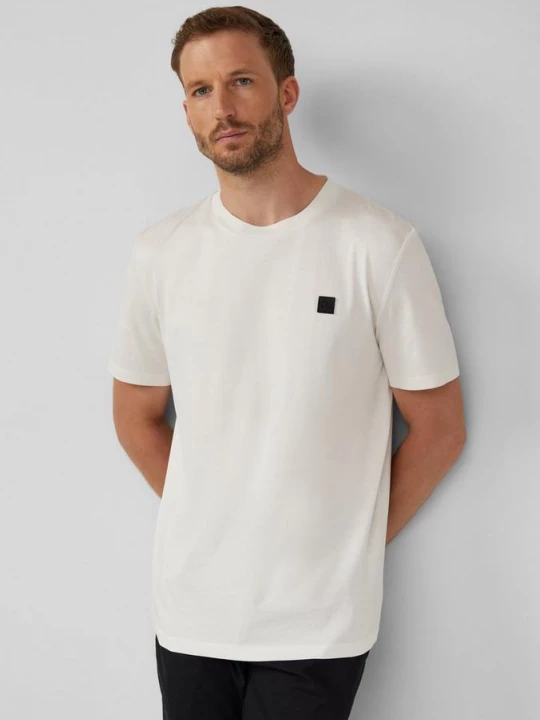 Foto van product T-shirt van gemerceriseerd katoen met logodetails s.Oliver crème