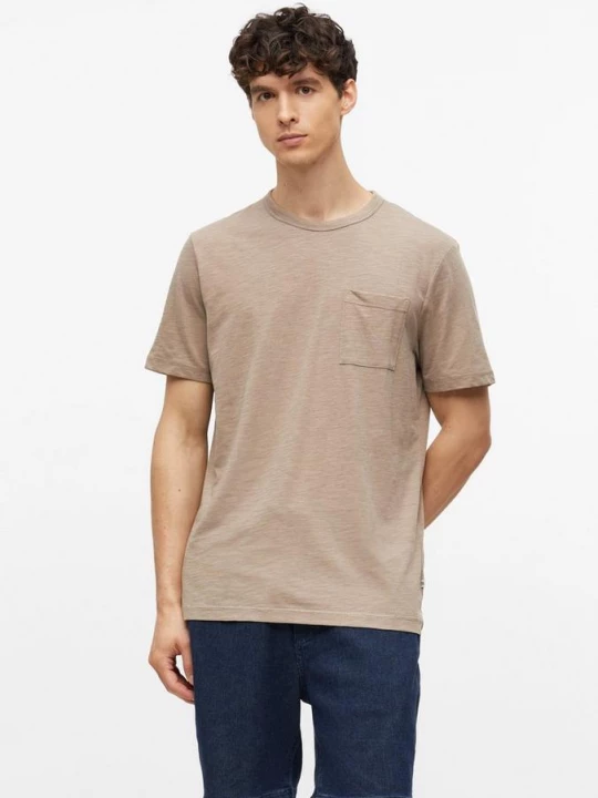 Foto van product T-shirt van gevlekte katoenmix met borstzak s.Oliver bruin