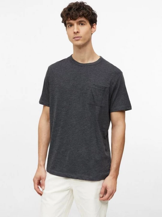 Foto van product T-shirt van gevlekte katoenmix met borstzak s.Oliver grijs