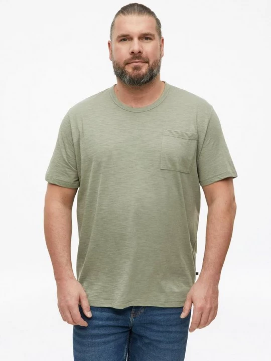 Foto van product T-shirt van gevlekte katoenmix met borstzak s.Oliver olijfgroen