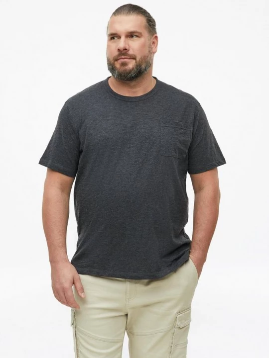 Foto van product T-shirt van gevlekte katoenmix met borstzak s.Oliver zwart