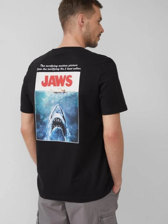 Foto van product T-shirt van heavy jersey met Jaws© UCS LLC-artwork s.Oliver zwart