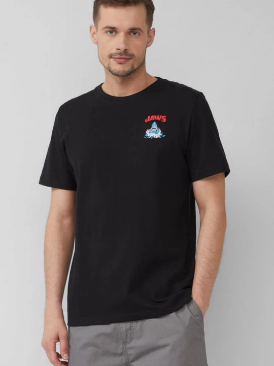 Foto van product T-shirt van heavy jersey met Jaws© UCS LLC-artwork s.Oliver zwart