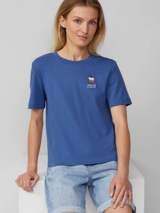 Foto van product T-shirt van interlock-jersey met print op de voorkant s.Oliver blauw
