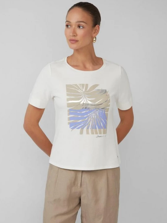 Foto van product T-shirt van interlock-jersey met print op de voorkant s.Oliver crème