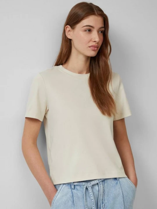 Foto van product T-shirt van interlock-jersey met ronde hals s.Oliver crème