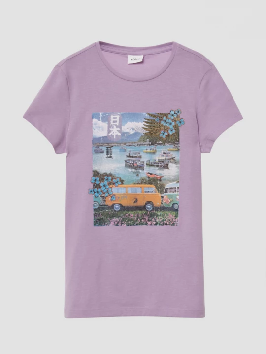 Foto van product T-shirt van katoen met fotoprint s.Oliver
