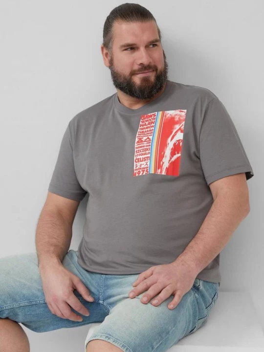 Foto van product T-shirt van katoen met Jaws© UCS LLC-print s.Oliver grijs